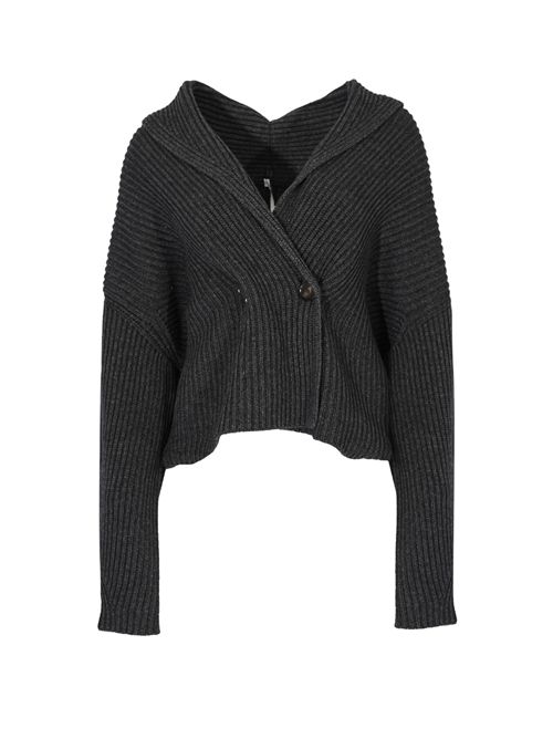 Cappotto Ezra in misto cashmere a costine Antracite Liviana Conti | L5WC06Y49-0